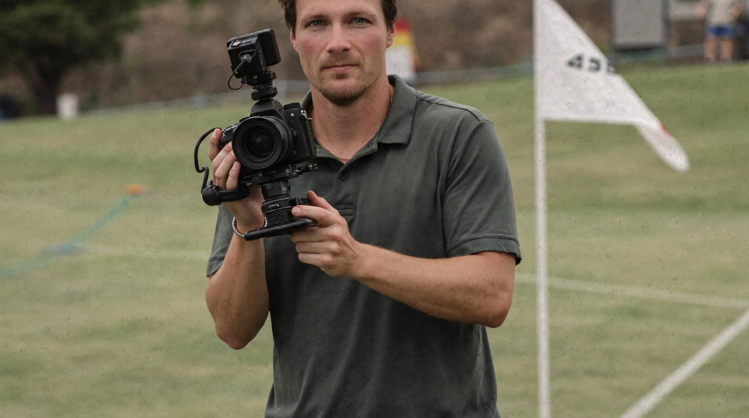 Videoproduktion auf dem Golfplatz.